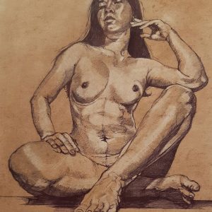 Nude,seated