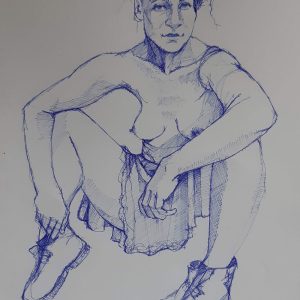 Seated nude in boots