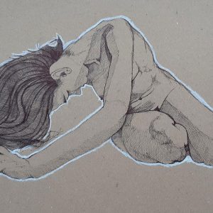 Nude with head down