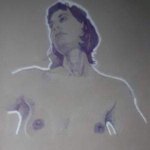 Nude looking up