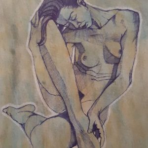 Nude,sitting
