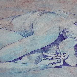 Nude,curled up