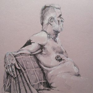 Male nude,sitting